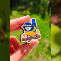 Blue tit wooden pin π‘π΅