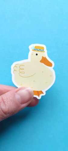 Sticker canne avec chapeau 🦆 👒