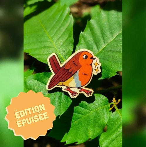 Pin's en bois rouge-gorge 🔴