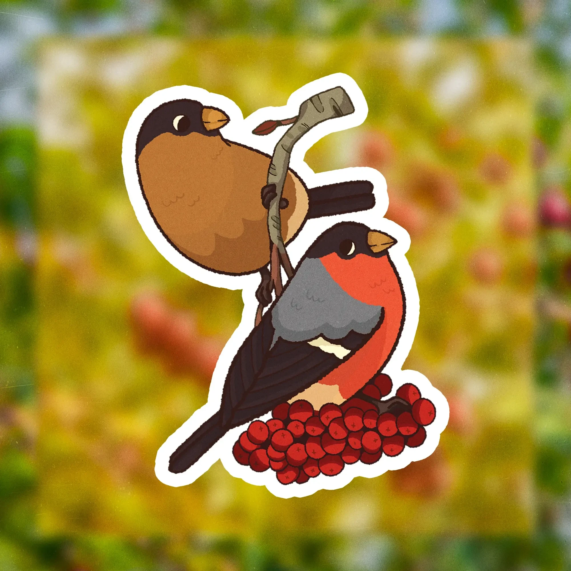 Maxi sticker bouvreuils đ