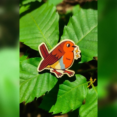 Pin's en bois rouge-gorge 🔴