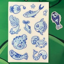 Planche Stickers Poissons