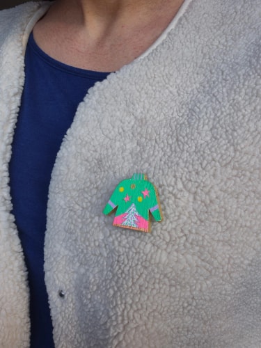 Broche "Pull moche de Noël"