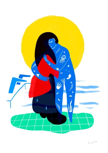 La piscine - Carte 13x18cm