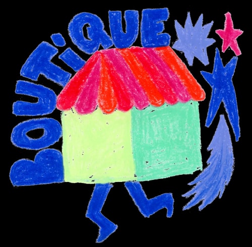 Dessin au pastel d'une enveloppe vert clair ornée d'un cœur rose, avec une flèche bleue et rose qui la traverse, le tout sur fond blanc.