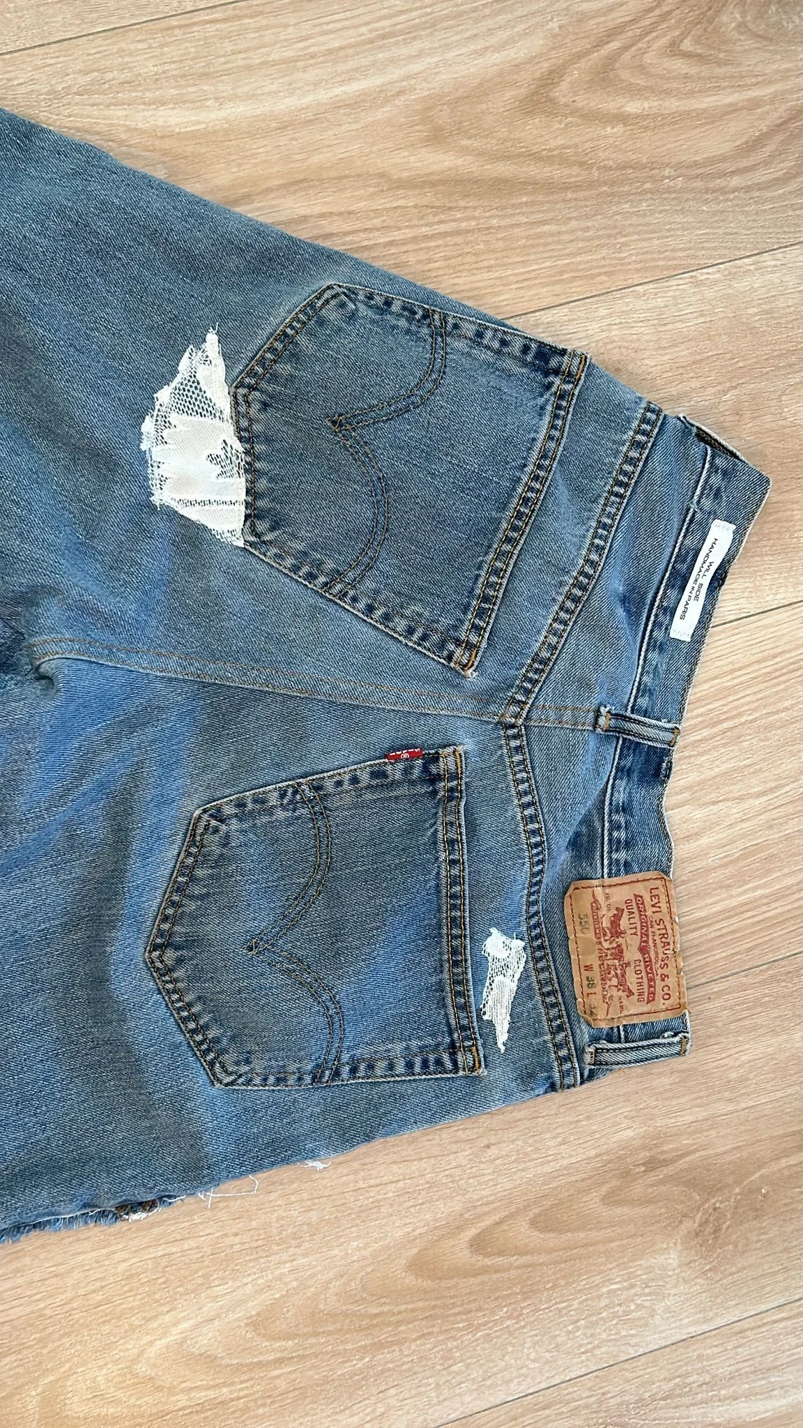 Jean Baggy Dentelle Customisation