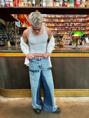 Jean Baggy Belt Customisation