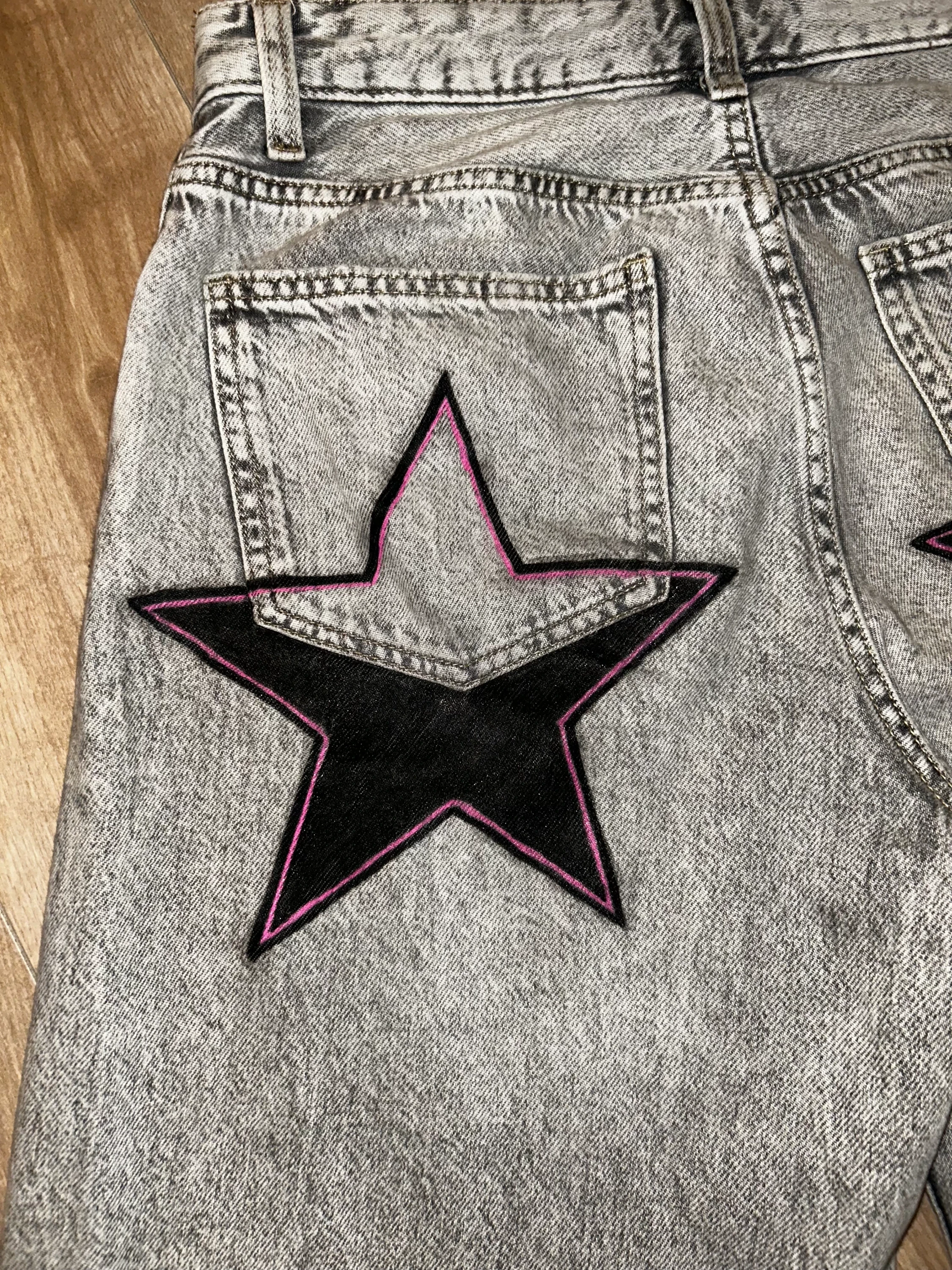 Jean Baggy Etoile Customisation 