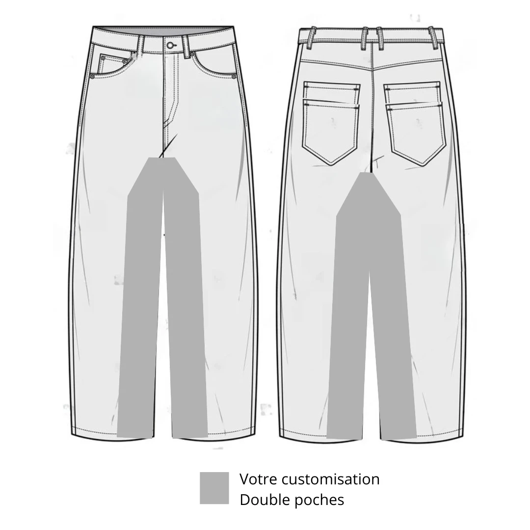 Jean Baggy Double Pocket Customisation 