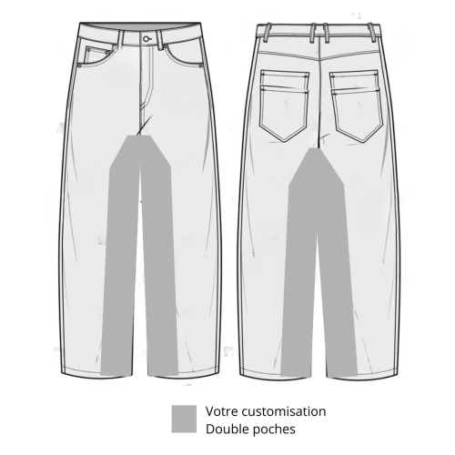 Jean Baggy Double Pocket Customisation
