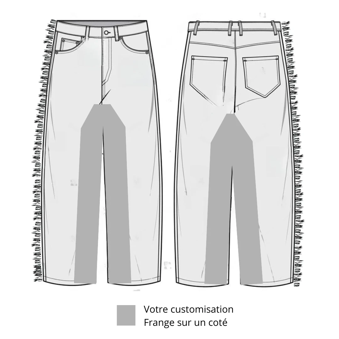 Jean Baggy Frange Customisation 