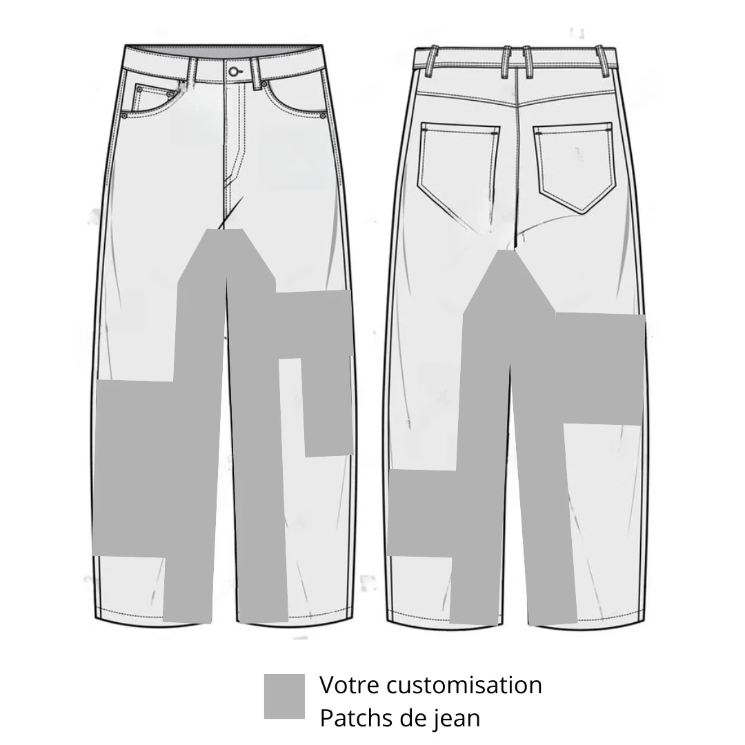 Jean Baggy Patchwork Customisation