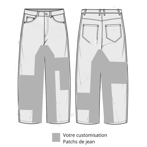 Jean Baggy Patchwork Customisation