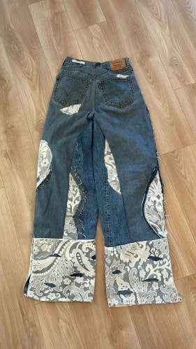 Jean Baggy Dentelle Customisation