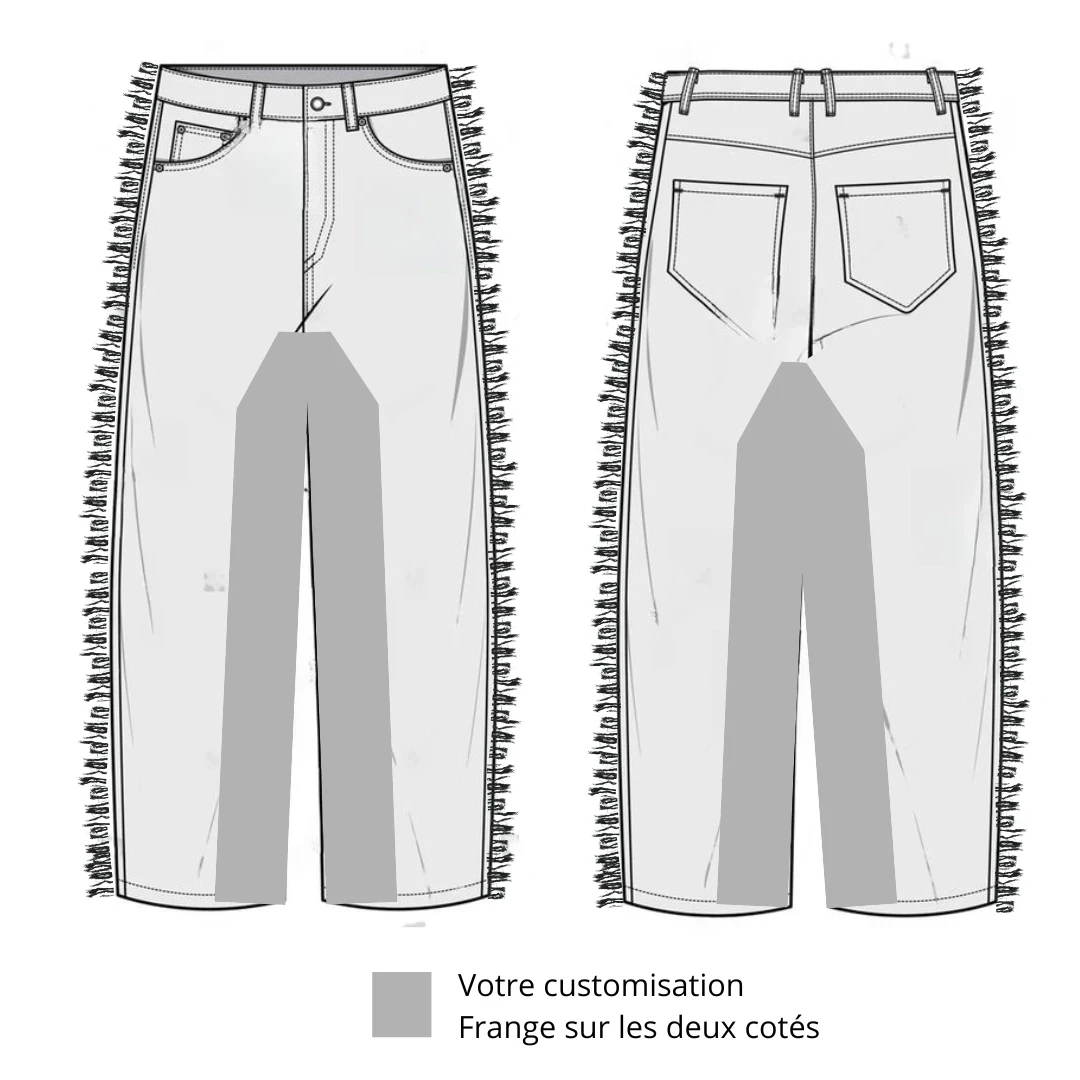 Jean Baggy Frange Customisation 