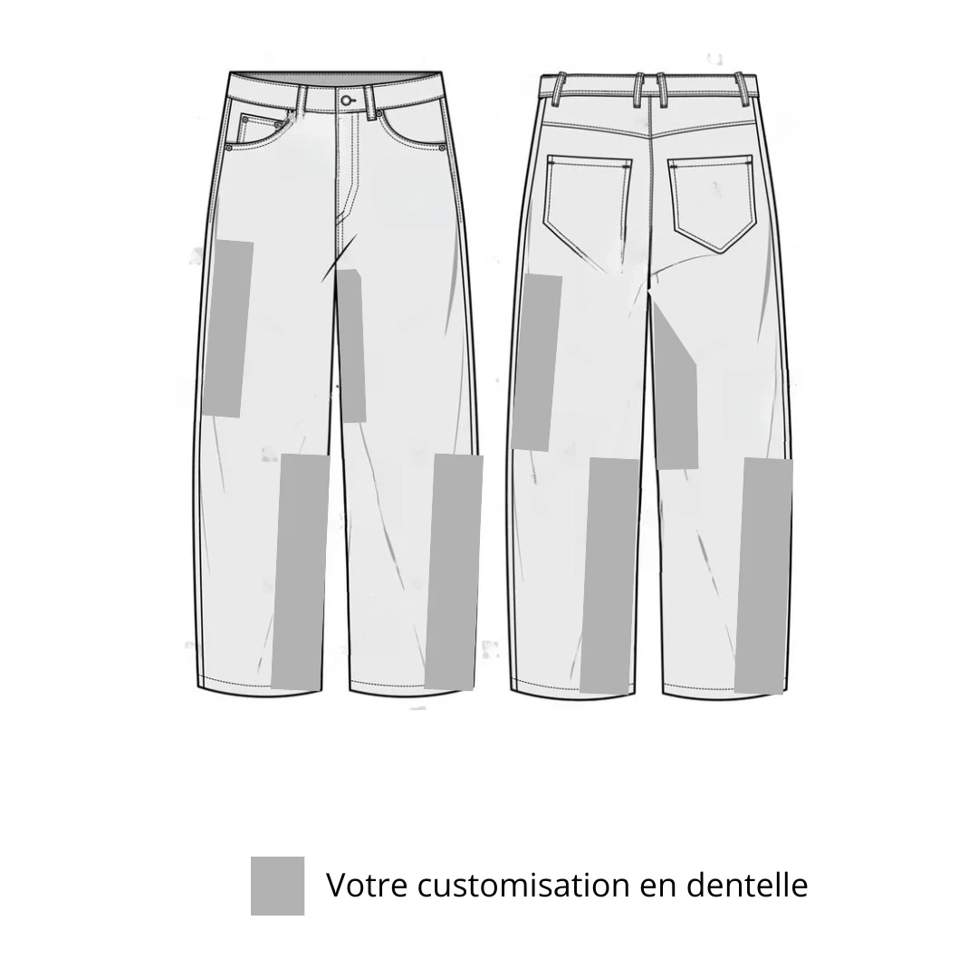 Jean Baggy Dentelle Customisation