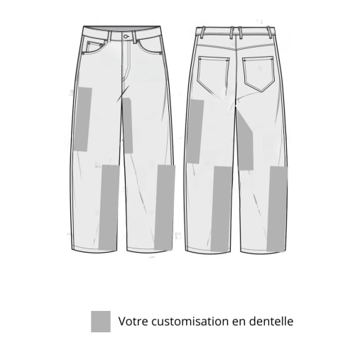 Jean Baggy Dentelle Customisation