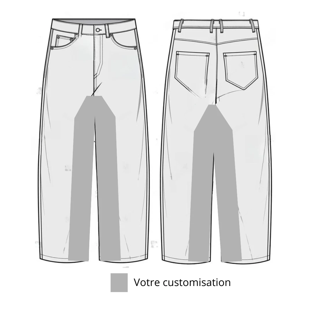 Jean Baggy Double Pocket Customisation 