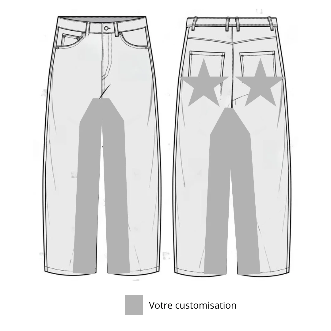 Jean Baggy Etoile Customisation 