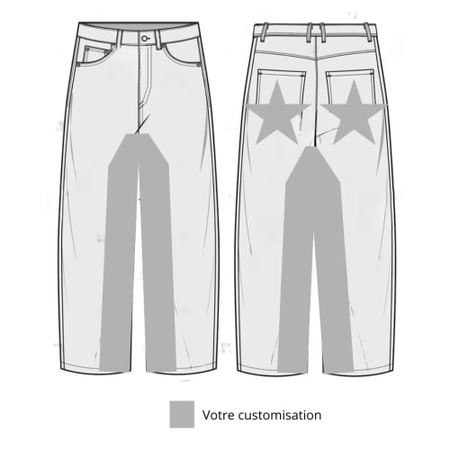 Jean Baggy Etoile Customisation