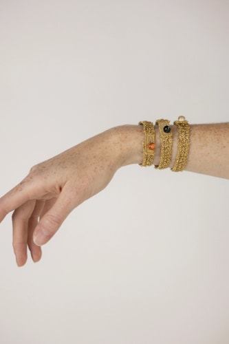 Le Bracelet Textile Doré