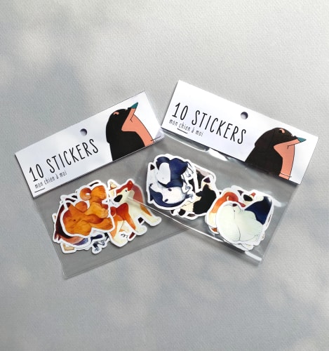 Pochette 10 stickers chiens