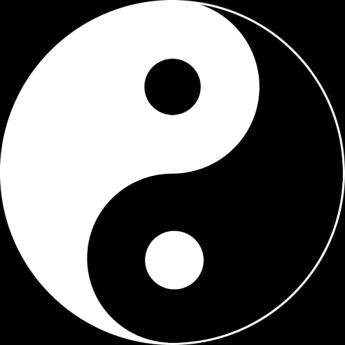Symbole du yin et du yang, représentant l'harmonie et l'équilibre entre les forces opposées