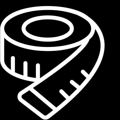 Une illustration d'un mètre ruban enroulé, pour illustrer le fait d'optimiser son espace en faisant appel à Inès Home Design