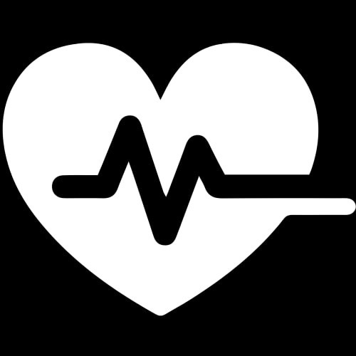 Icône d'un cœur avec un tracé de fréquence cardiaque à l'intérieur.