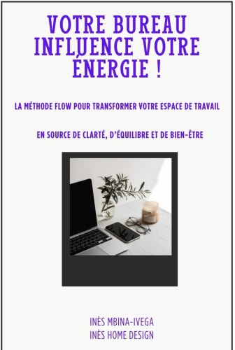 Couverture violette de l'ebook Durabilité et design, plus d'excuses pour vivre à l'étroit, écrit par Inès MBINA-IVEGA, fondatrice de Inès Home Design.