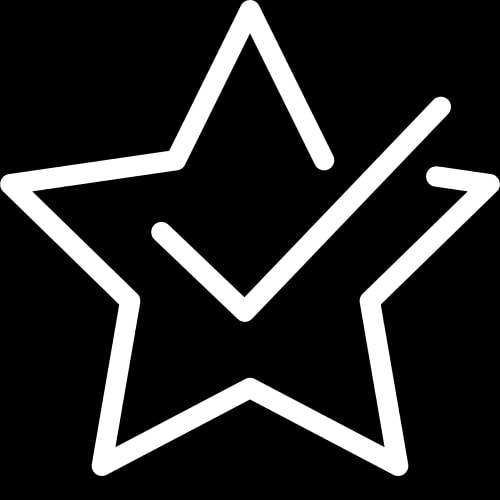 Icône d'une étoile avec une coche à l'intérieur, pour illustrer le fait de valoriser son bien en faisant appel à Inès Home Design