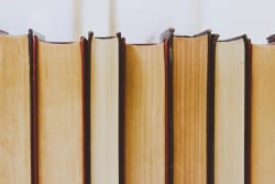 Cinq livres aux couvertures aux couleurs variées, alignés sur une étagère, pour illustrer le service de retour de lecture proposé par l'agence éditoriale Les Belles Personnes