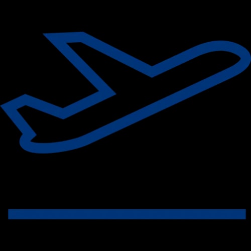 Icône d'un avion en vol stylisé