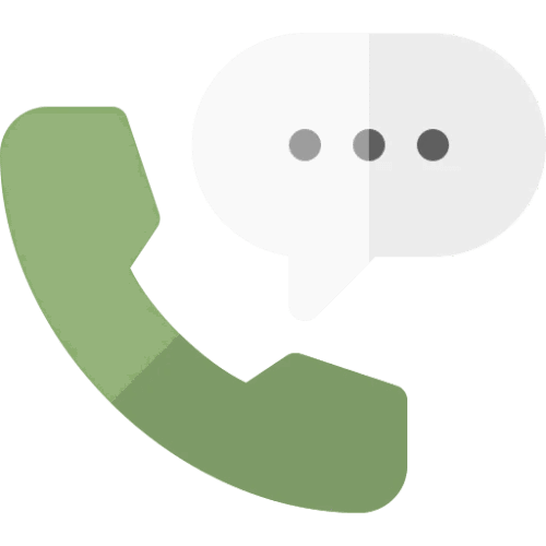 Icône d'un téléphone avec une bulle de message