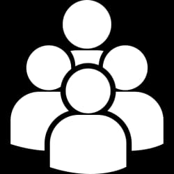 Icône représentant un groupe de personnes, symbolisant la collaboration ou la communauté.