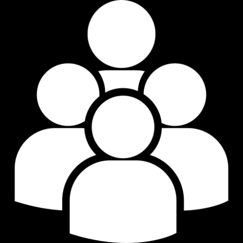 Icône représentant un groupe de personnes, symbolisant la collaboration ou la communauté.