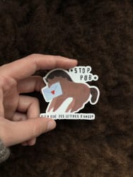 Sticker -stop pub-