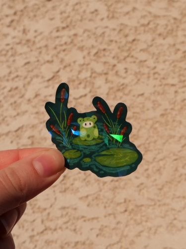 Stickers holographique - Grenouille