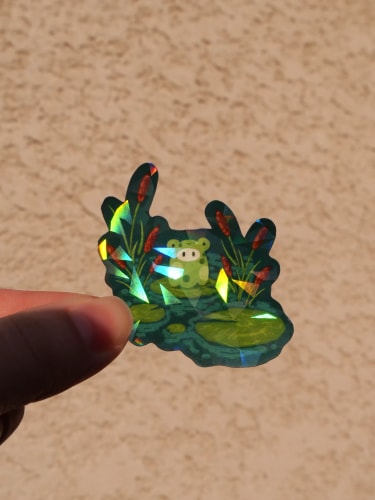 Stickers holographique - Grenouille