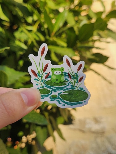 Stickers transparent - Grenouille