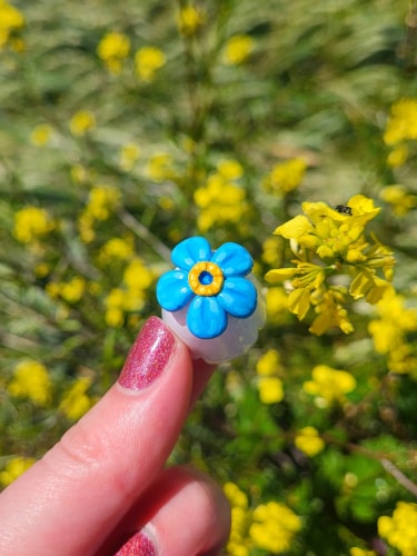 Porte-clés - Fleur Myosotis