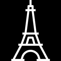Pixel art de la tour Eiffel en blanc sur fond noir
