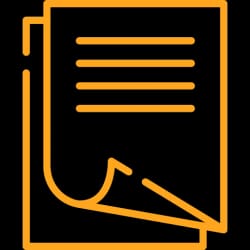 Icône d'un document avec des lignes de texte et un coin replié
