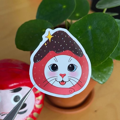Sticker - Chat fraise