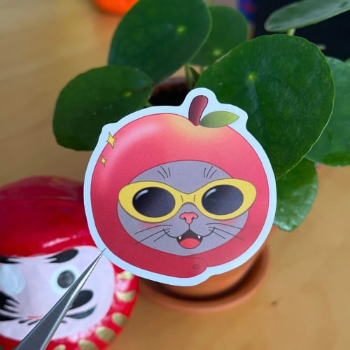 Sticker - Chat pomme