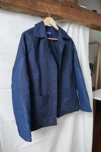 Tombolo studio |Designer textile bretonne |Marque de vêtements écoresponsable en Bretagne. Veste worker revisitée.