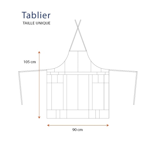 Tablier d'artisan fabriqué en France.
Tombolo répond aux commandes de particuliers et de professionnels de la restauration.
