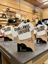 Trophée en bois sur mesure fabriqués en Savoie. Récompense en bois durable made in France.