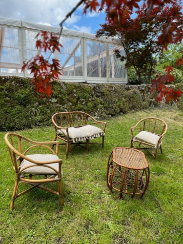 Ensemble salon en rotin