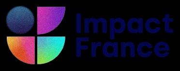 Logo d'Impact France composé d'un carré divisé en quatre quartiers de couleurs vives (violet, bleu, orange, vert) à gauche du texte "Impact France" en lettres capitales bleu marine.